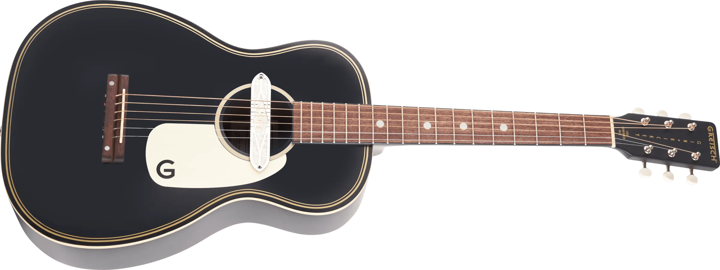 Gretsch G9520E Gin Rickey Electro Acoustic with Soundhole Pickup, Walnut Fingerboard, Smokestack Black