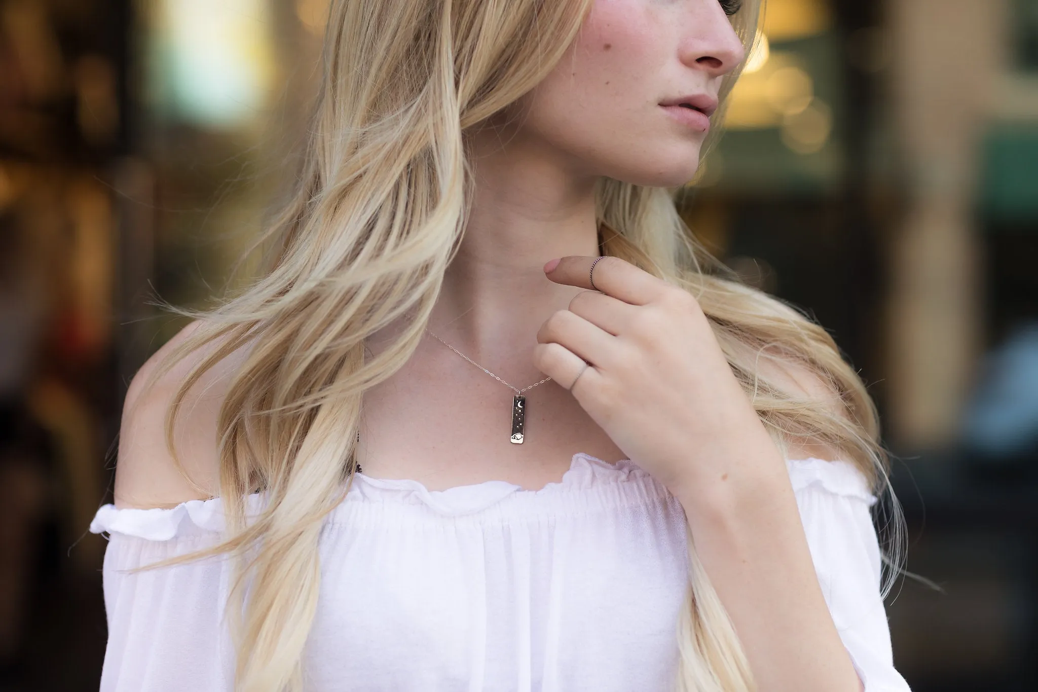 Happy Camper Skinny Bar Necklace