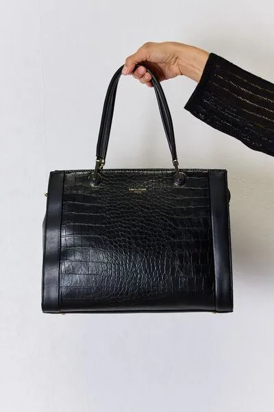 Hazel Blues® |  David Jones Texture PU Leather Handbag