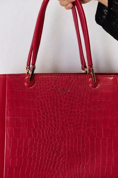 Hazel Blues® |  David Jones Texture PU Leather Handbag