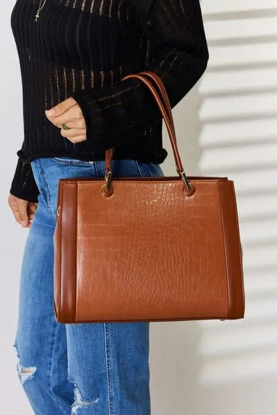Hazel Blues® |  David Jones Texture PU Leather Handbag