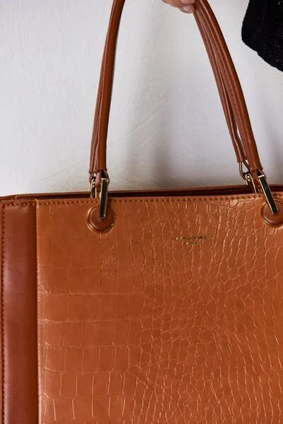 Hazel Blues® |  David Jones Texture PU Leather Handbag