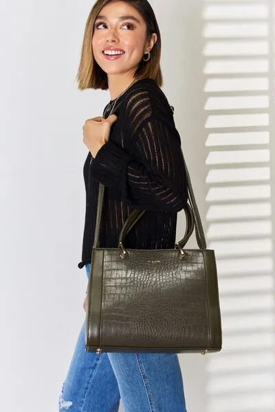 Hazel Blues® |  David Jones Texture PU Leather Handbag
