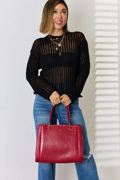 Hazel Blues® |  David Jones Texture PU Leather Handbag