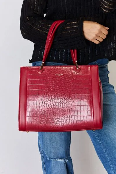 Hazel Blues® |  David Jones Texture PU Leather Handbag