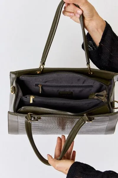 Hazel Blues® |  David Jones Texture PU Leather Handbag