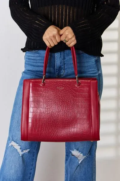 Hazel Blues® |  David Jones Texture PU Leather Handbag