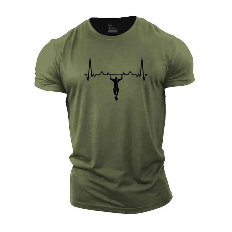 Heartbeat And Pull-up Cotton T-Shirt