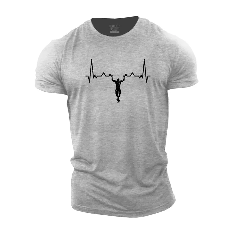 Heartbeat And Pull-up Cotton T-Shirt