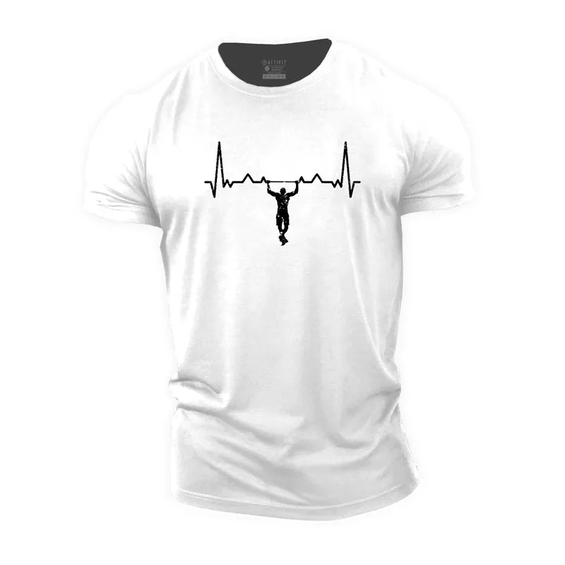 Heartbeat And Pull-up Cotton T-Shirt