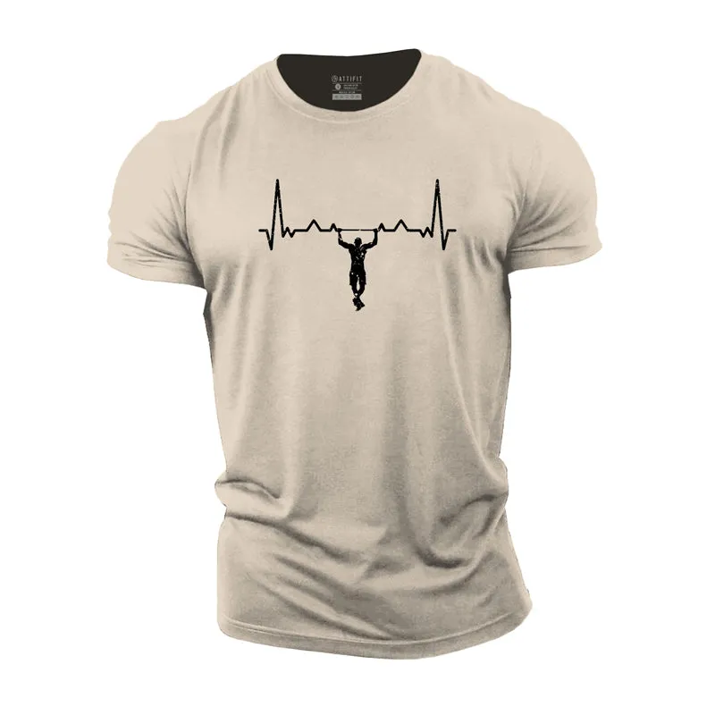 Heartbeat And Pull-up Cotton T-Shirt