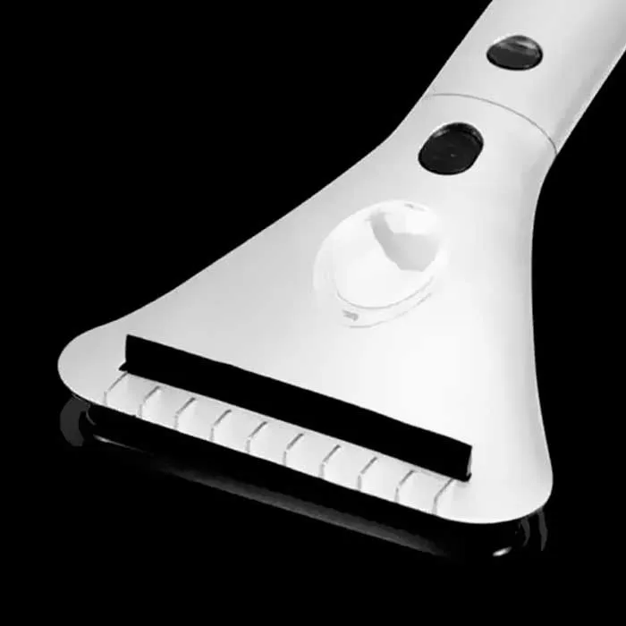 Heated Ice Scraper with Built-In Wide-Beam LED Light