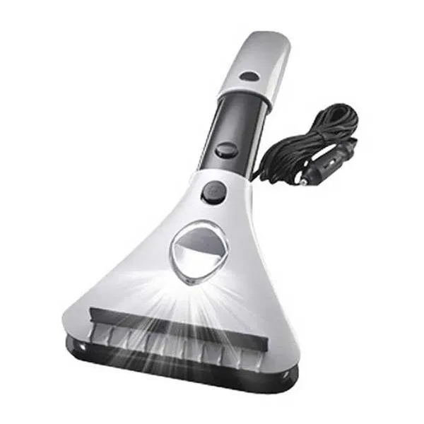 Heated Ice Scraper with Built-In Wide-Beam LED Light