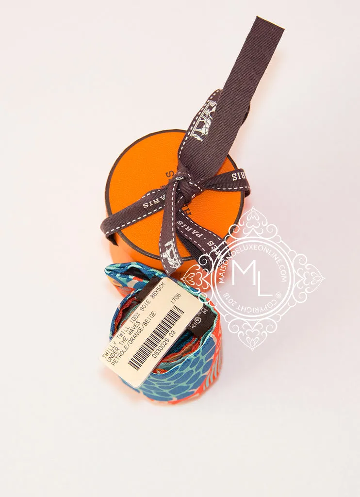 Hermes Blue Orange Under the Waves Twilly