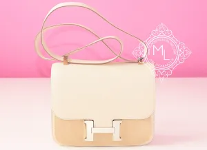 Hermes Craie White Epsom Constance MM 24/25 Handbag