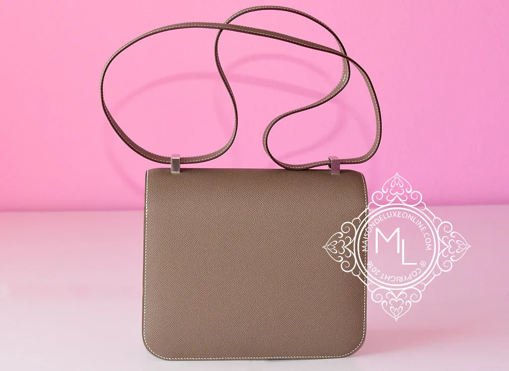 Hermes Etoupe Epsom Constance MM 24 Handbag