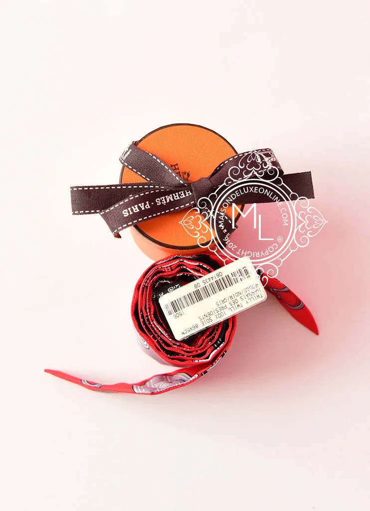 Hermes Harnais des Présidents Rouge Noir Gris Twilly