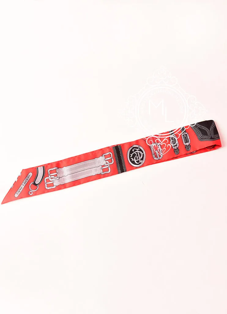 Hermes Harnais des Présidents Rouge Noir Gris Twilly
