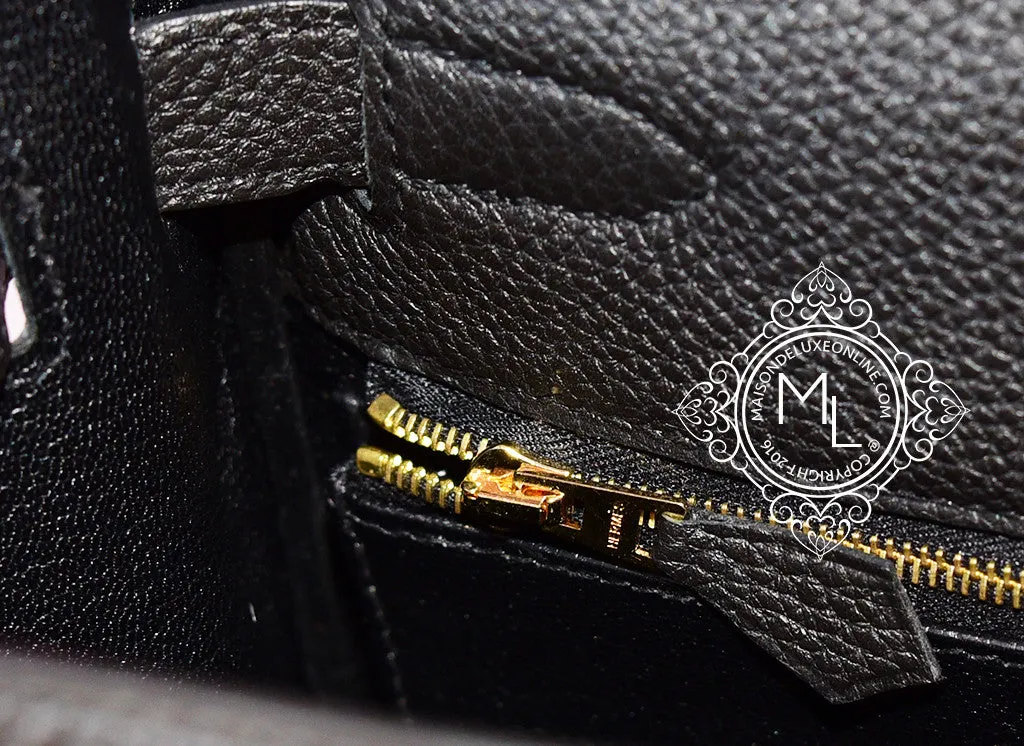 Hermes Noir Black GHW Togo Kelly 28 Handbag