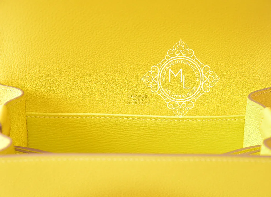 Hermes Roulis Mini 18 Lime Evercolor Handbag