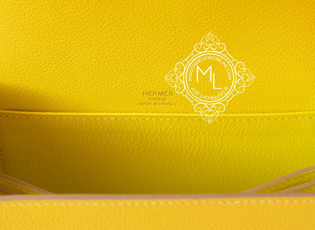 Hermes Roulis Mini 18 Lime Evercolor Handbag