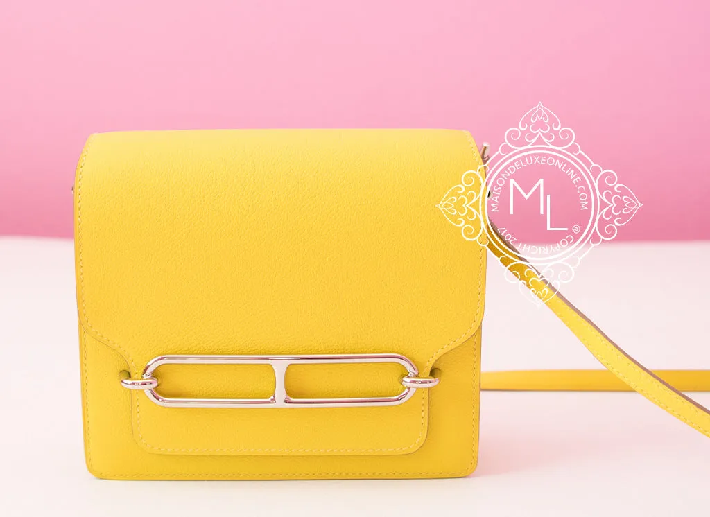 Hermes Roulis Mini 18 Lime Evercolor Handbag