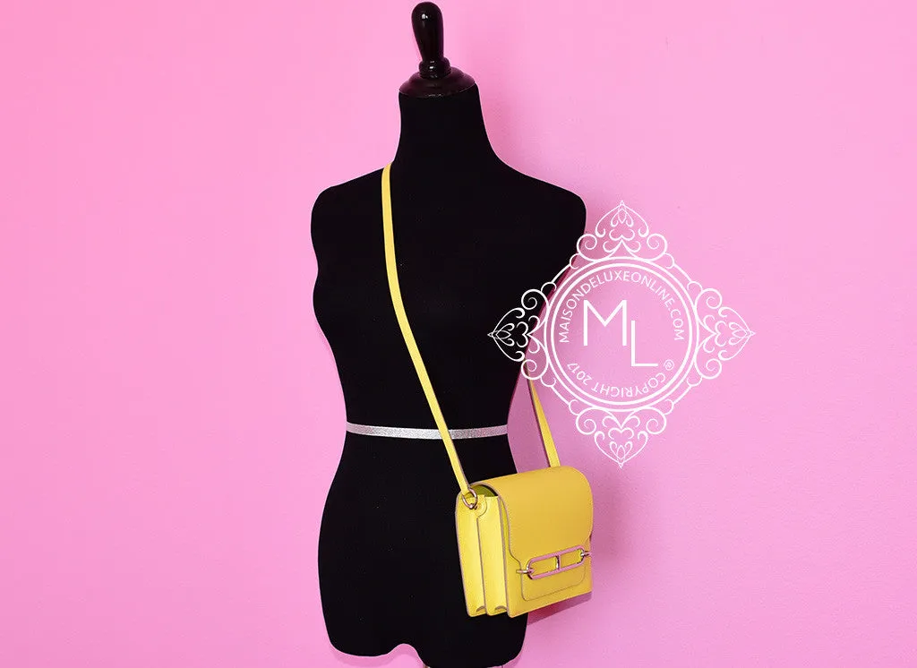 Hermes Roulis Mini 18 Lime Evercolor Handbag