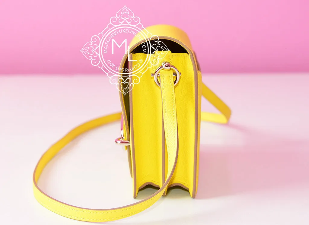 Hermes Roulis Mini 18 Lime Evercolor Handbag