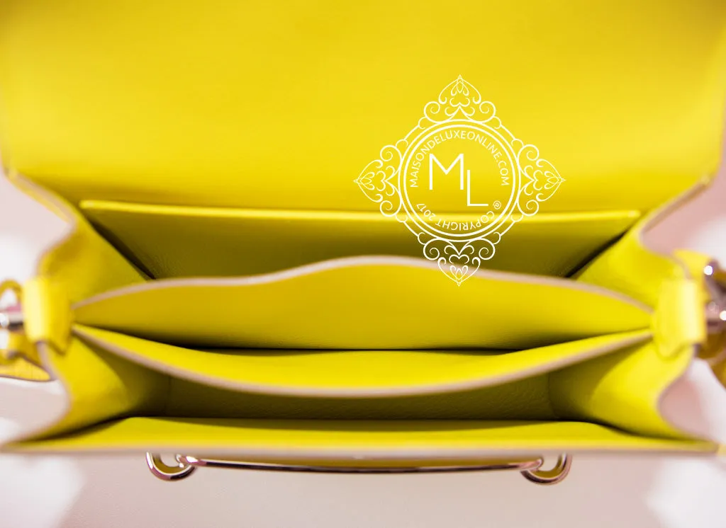 Hermes Roulis Mini 18 Lime Evercolor Handbag