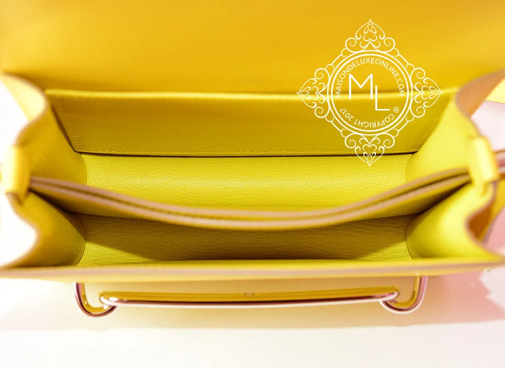Hermes Roulis Mini 18 Lime Evercolor Handbag