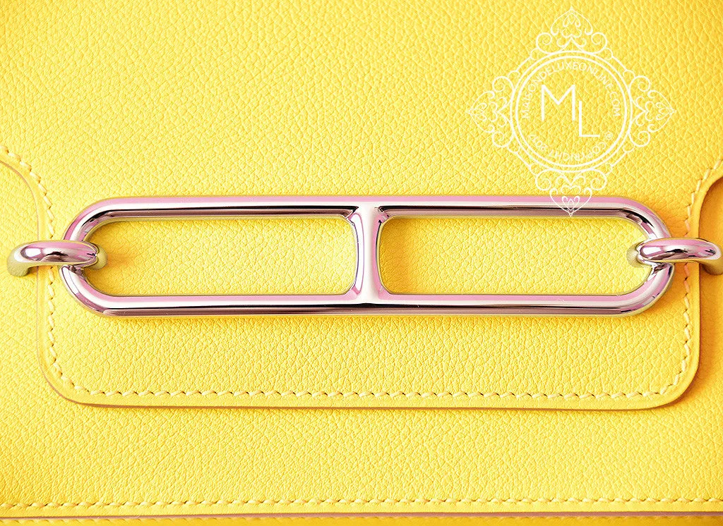 Hermes Roulis Mini 18 Lime Evercolor Handbag
