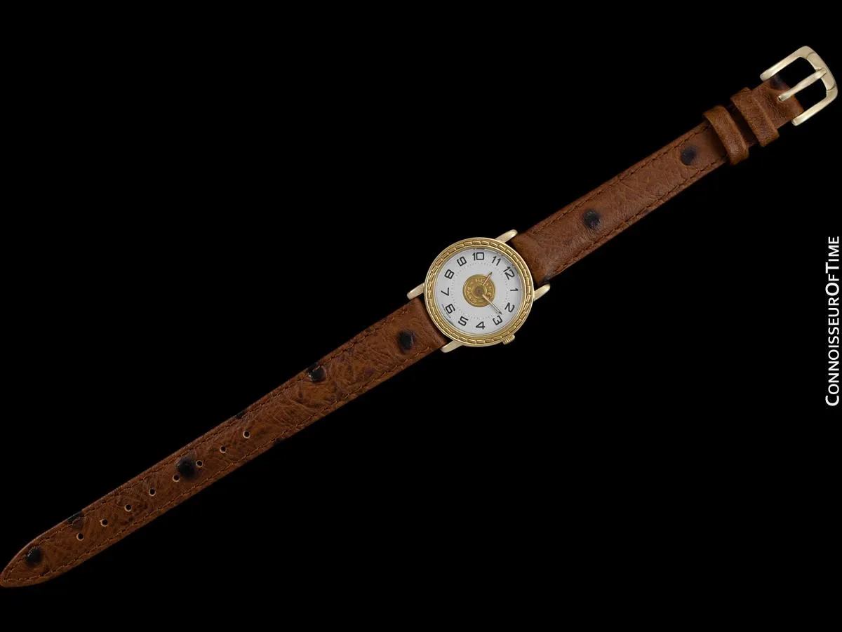 Hermes Sellier Ladies Luxury Watch - 18K Gold