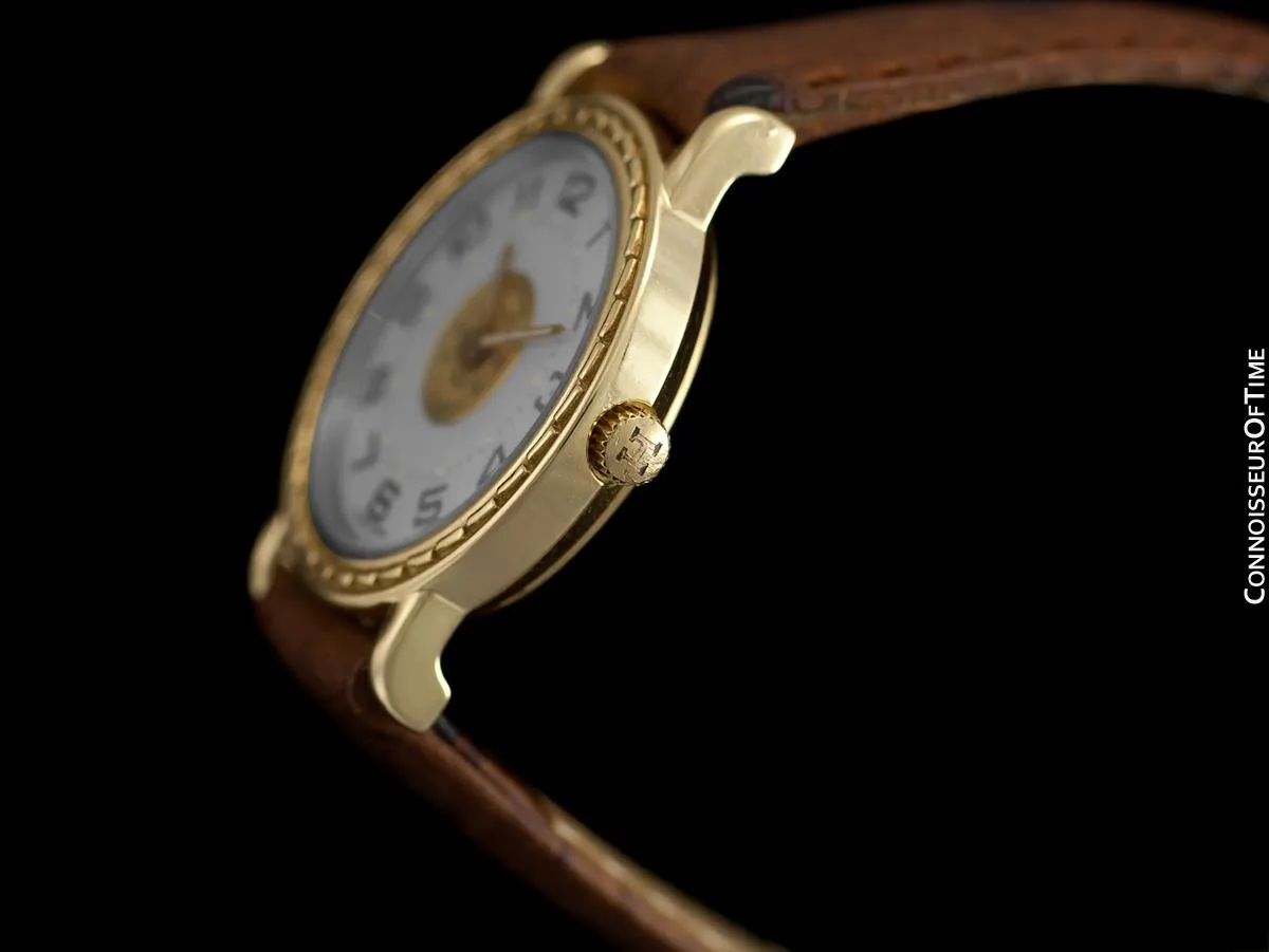 Hermes Sellier Ladies Luxury Watch - 18K Gold