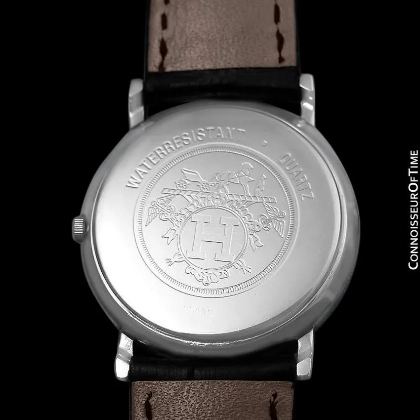 Hermes Sellier Mens Midsize Unisex Watch - Stainless Steel & 18K Gold