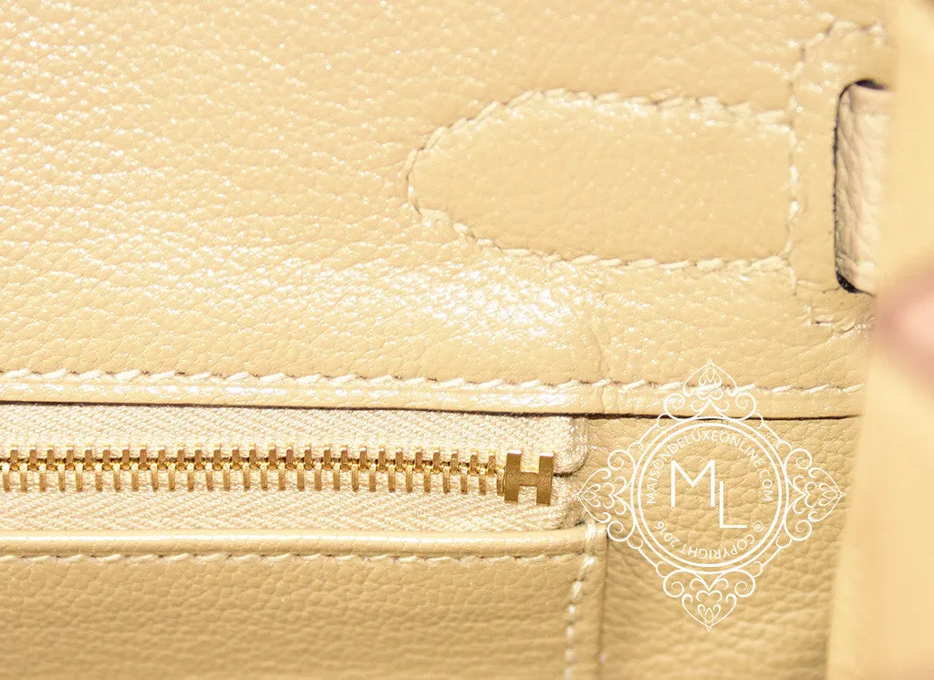 Hermes Trench Beige Togo GHW Birkin 30 Handbag