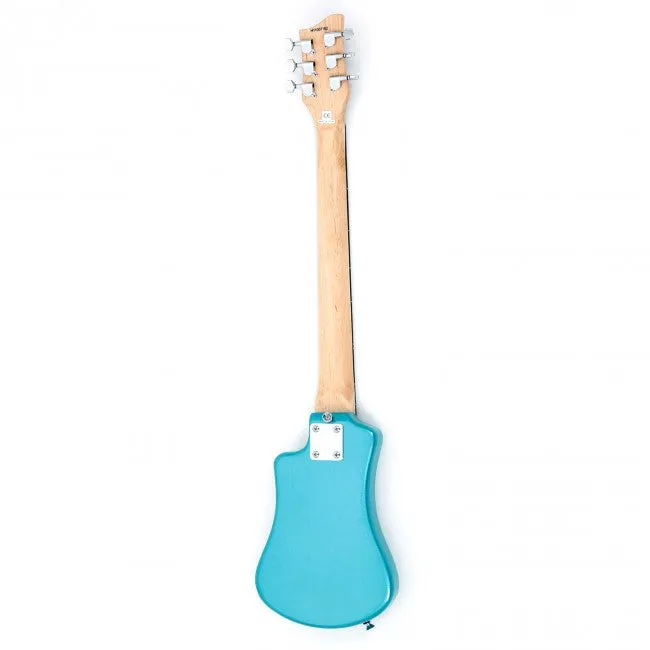 Hofner HOF-HCT-SH-BL-O Shorty Electric Travel Guitar - Blue - with Gig Bag