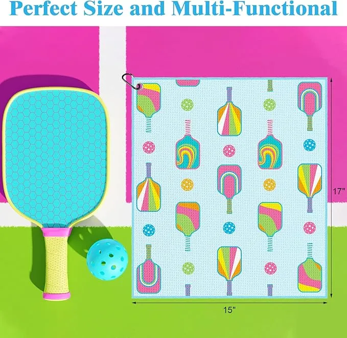 Hosuly 4 Pieces Sports Towels Funny Ball Towels Microfiber Athletic Towels with Clip Accessories Retirement Gift for Men Women Lovers