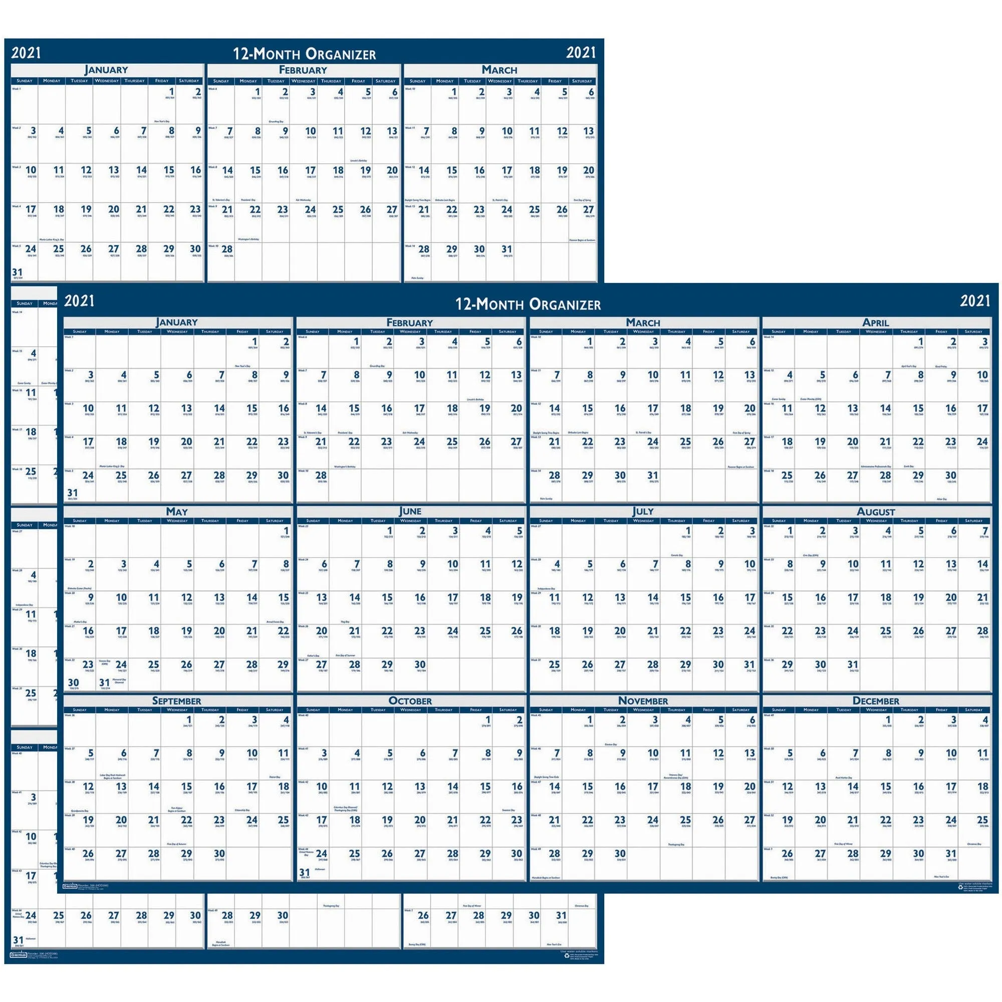 House of Doolittle Write-on Laminated Wall Planner