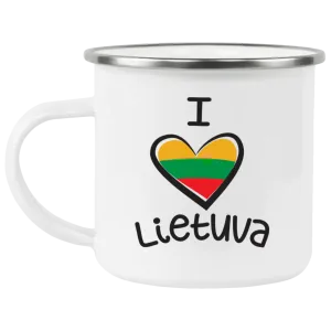 I Love Lietuva - 12 oz. Enamel Camping Mug