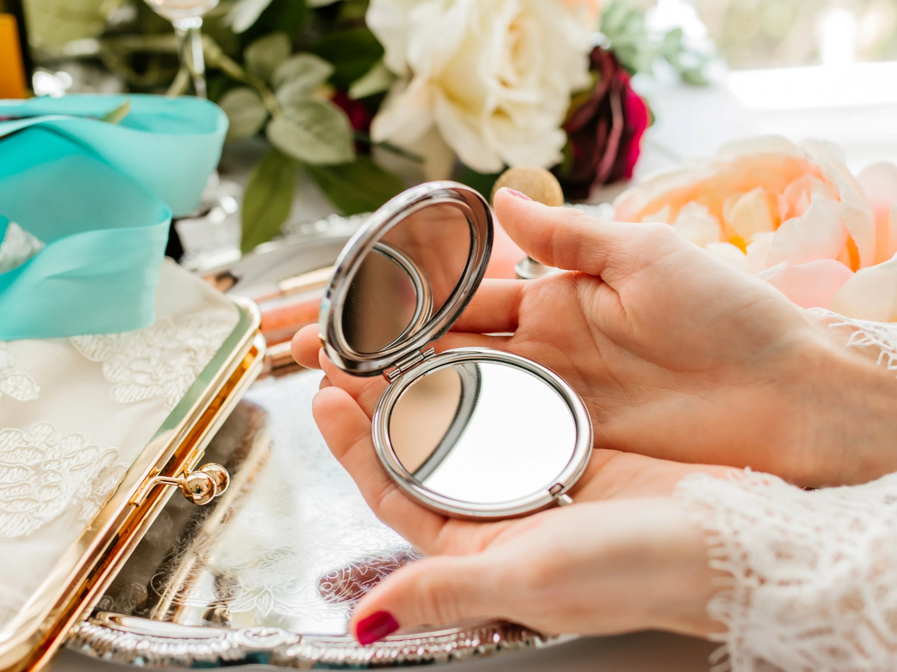 I Love You Silver Compact Mirror