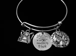 I Love You to the Mountains and Back Expandable Charm Bracelet