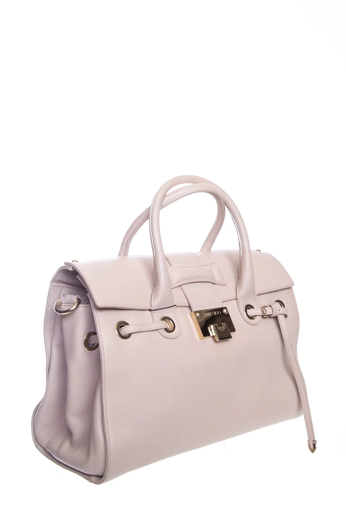 Jimmy Choo Nude Leather Top Handle Handbag