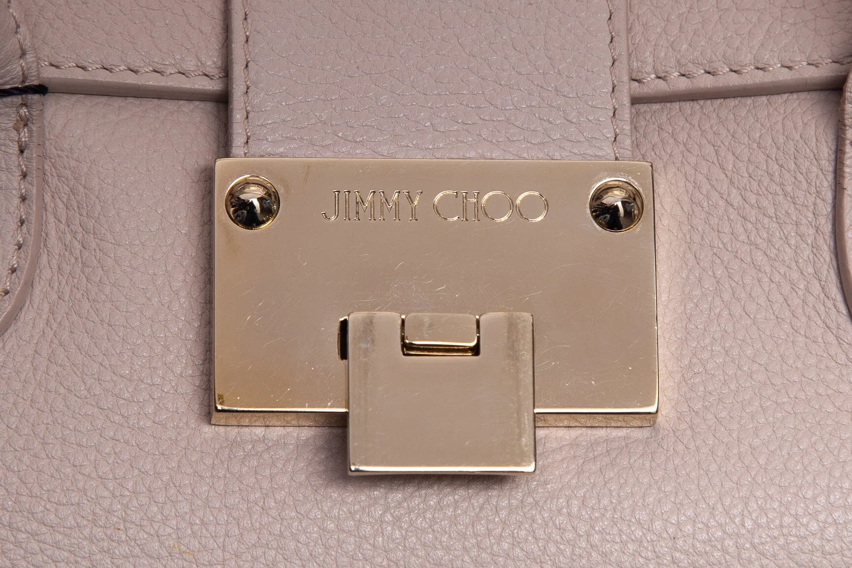 Jimmy Choo Nude Leather Top Handle Handbag