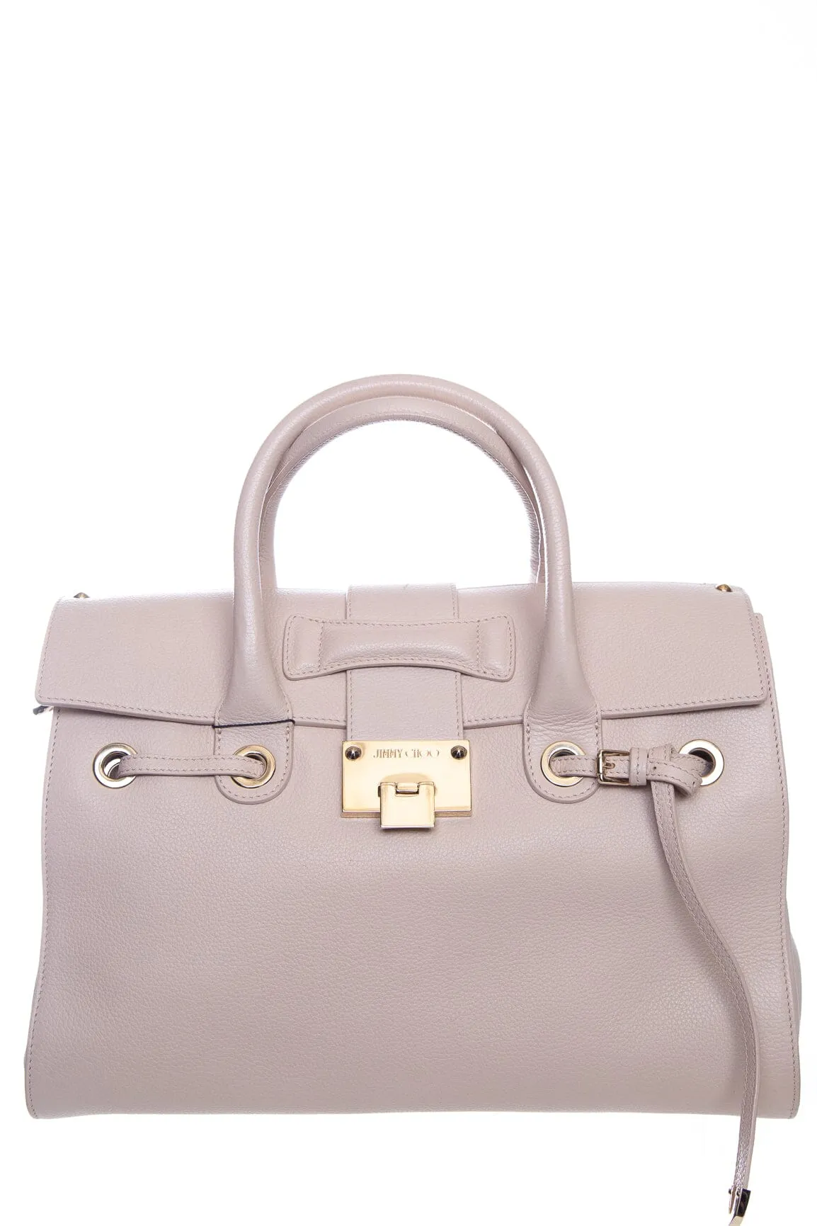 Jimmy Choo Nude Leather Top Handle Handbag