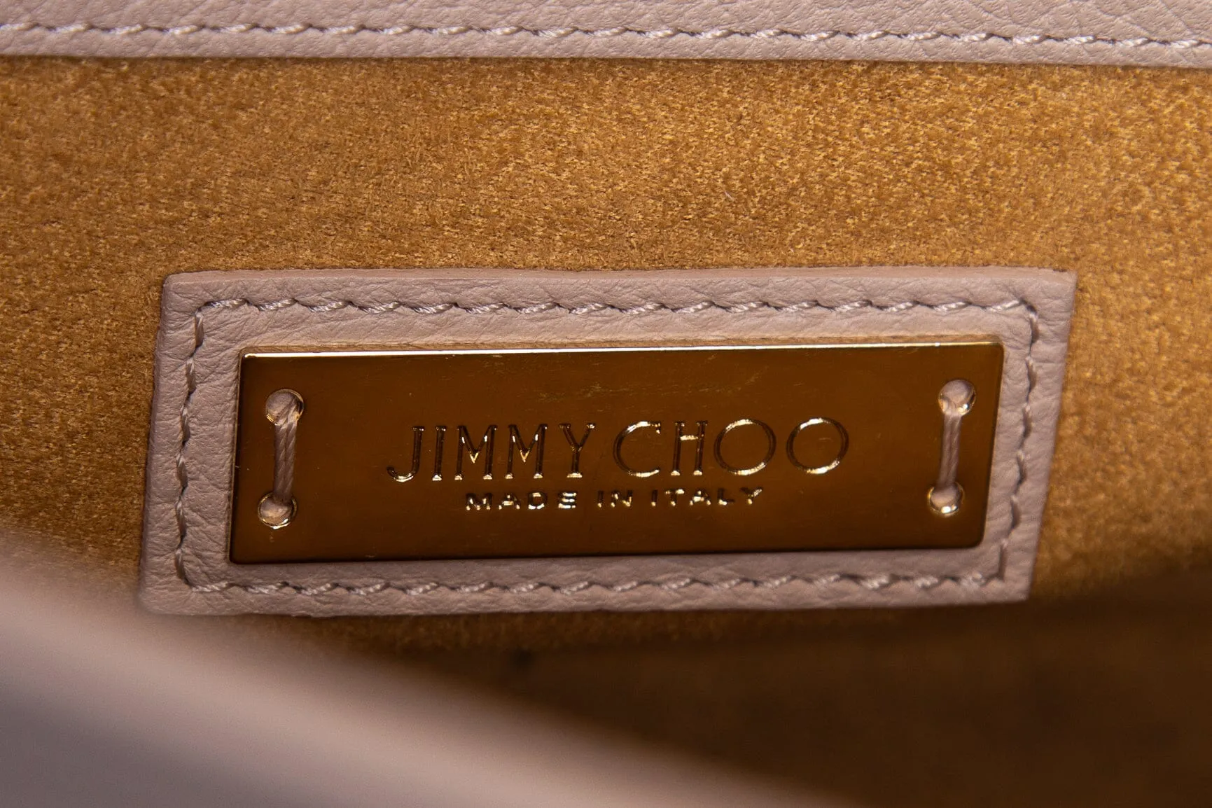 Jimmy Choo Nude Leather Top Handle Handbag