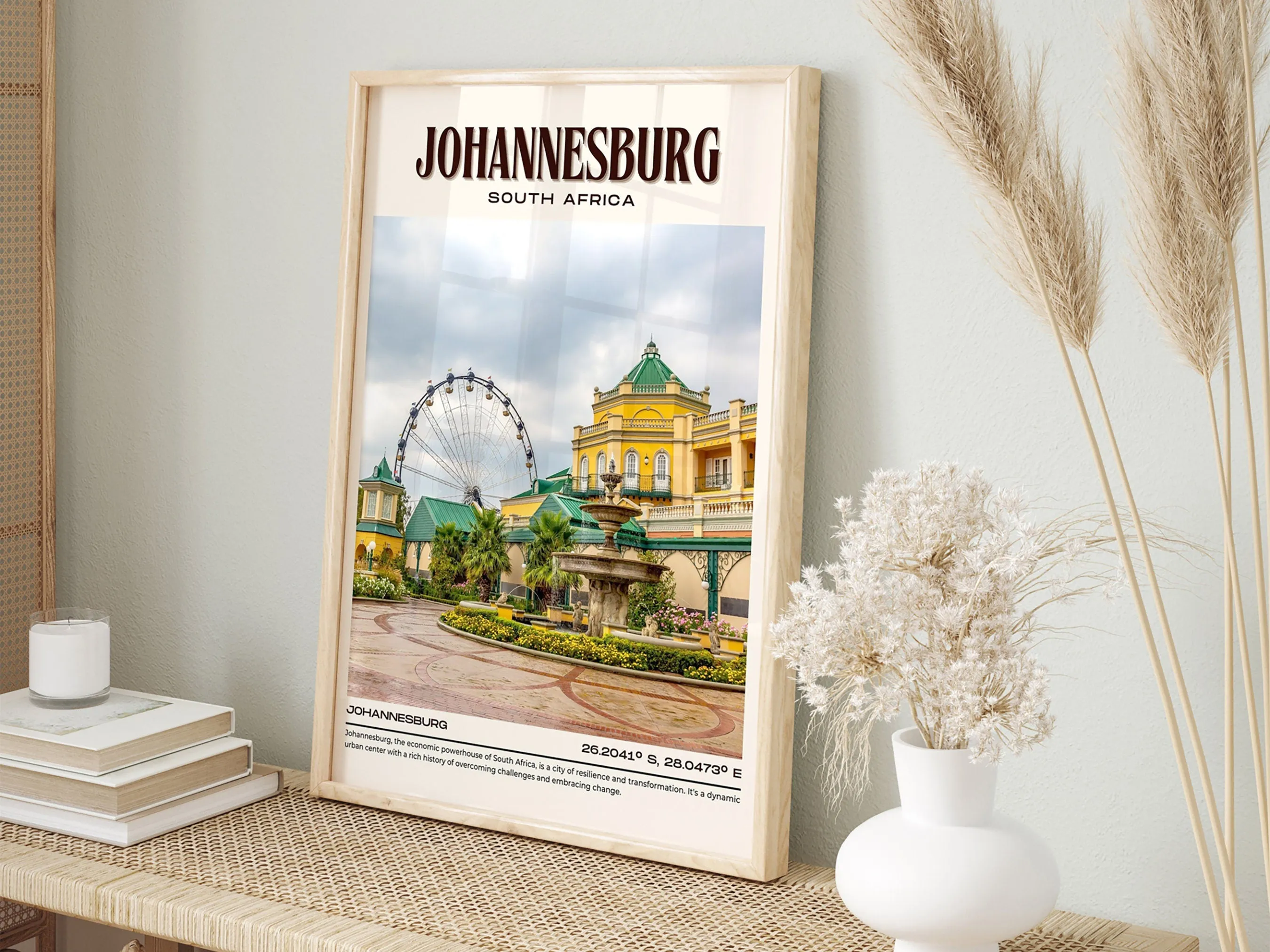 Johannesburg Vintage Wall Art, South Africa