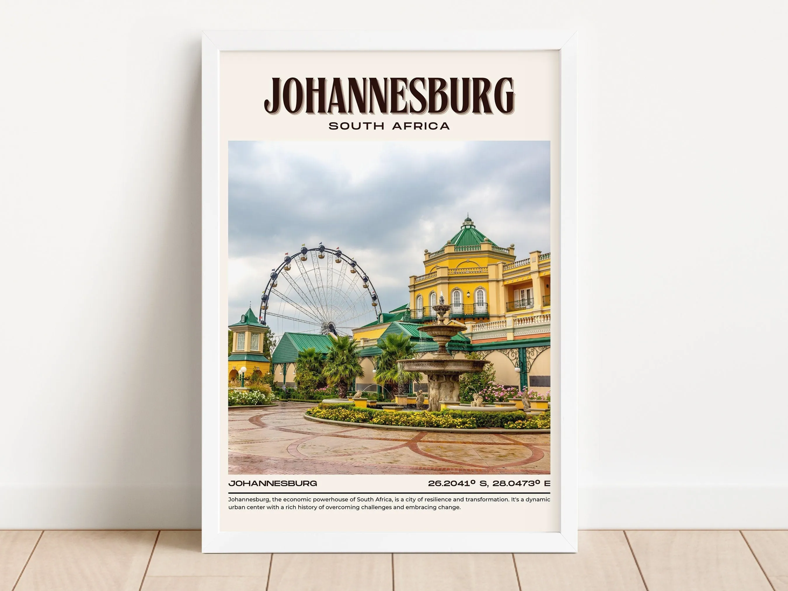 Johannesburg Vintage Wall Art, South Africa