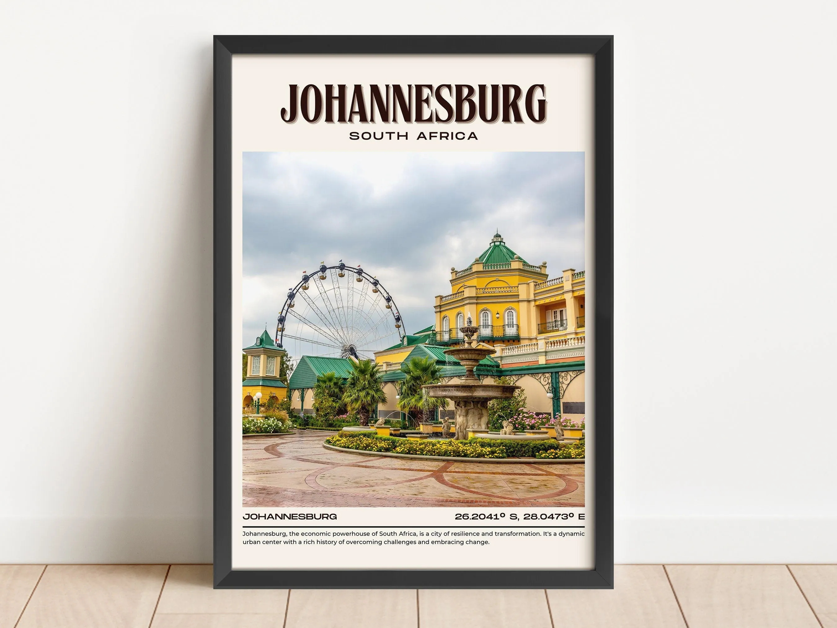 Johannesburg Vintage Wall Art, South Africa