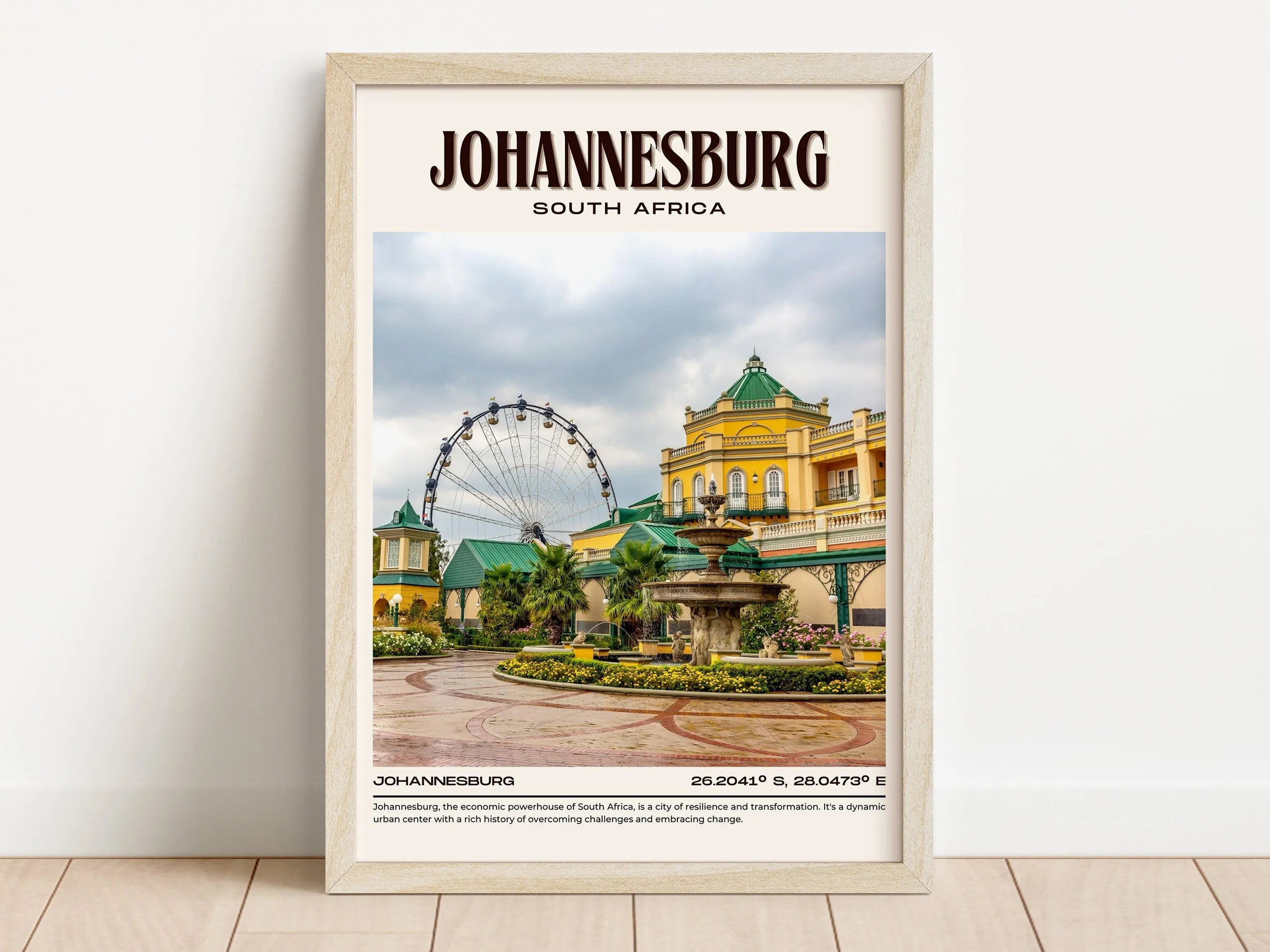 Johannesburg Vintage Wall Art, South Africa