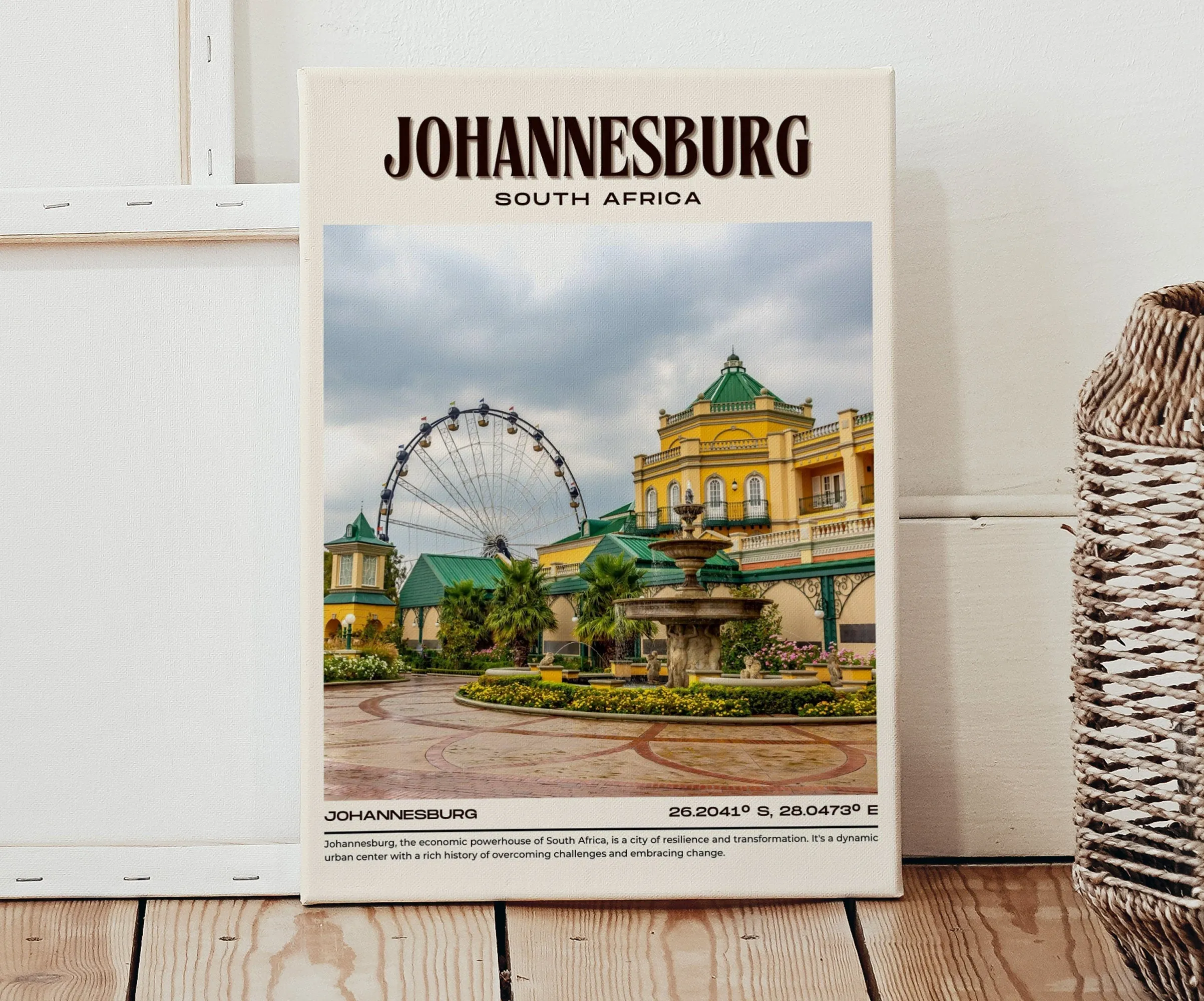 Johannesburg Vintage Wall Art, South Africa